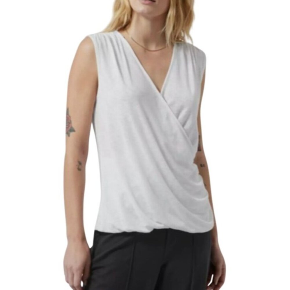 Athleta Breezy Wrap Tank Top Womans White Lightweight Yoga Athleisure Plus 1X